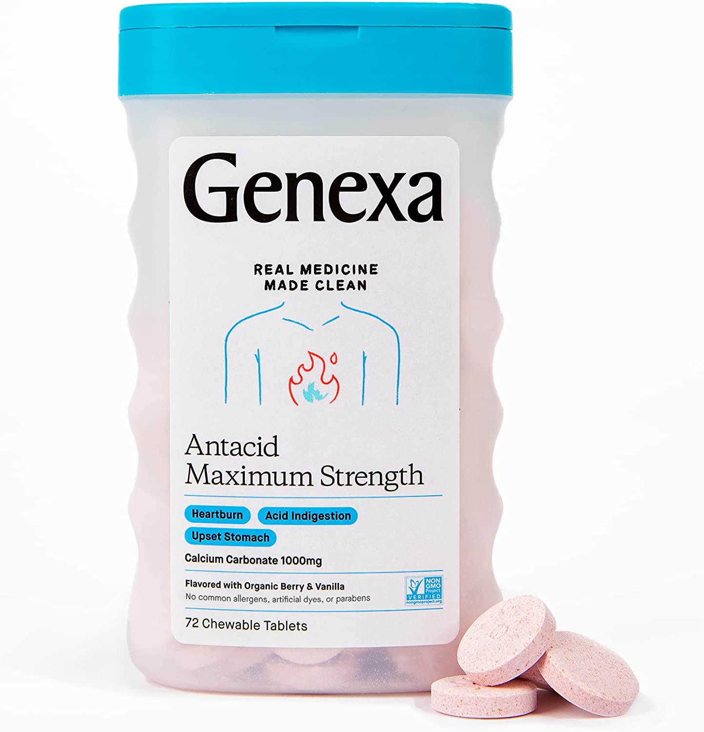 Genexa Antacid Maximum Strength - 72 Tablet