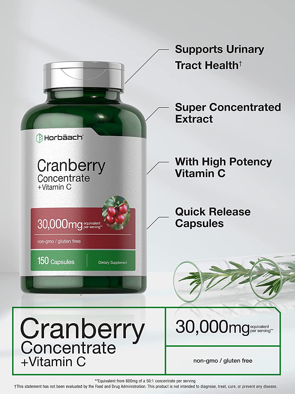 Horbaach Cranberry Concentrate Vitamin C - 150 Tablet