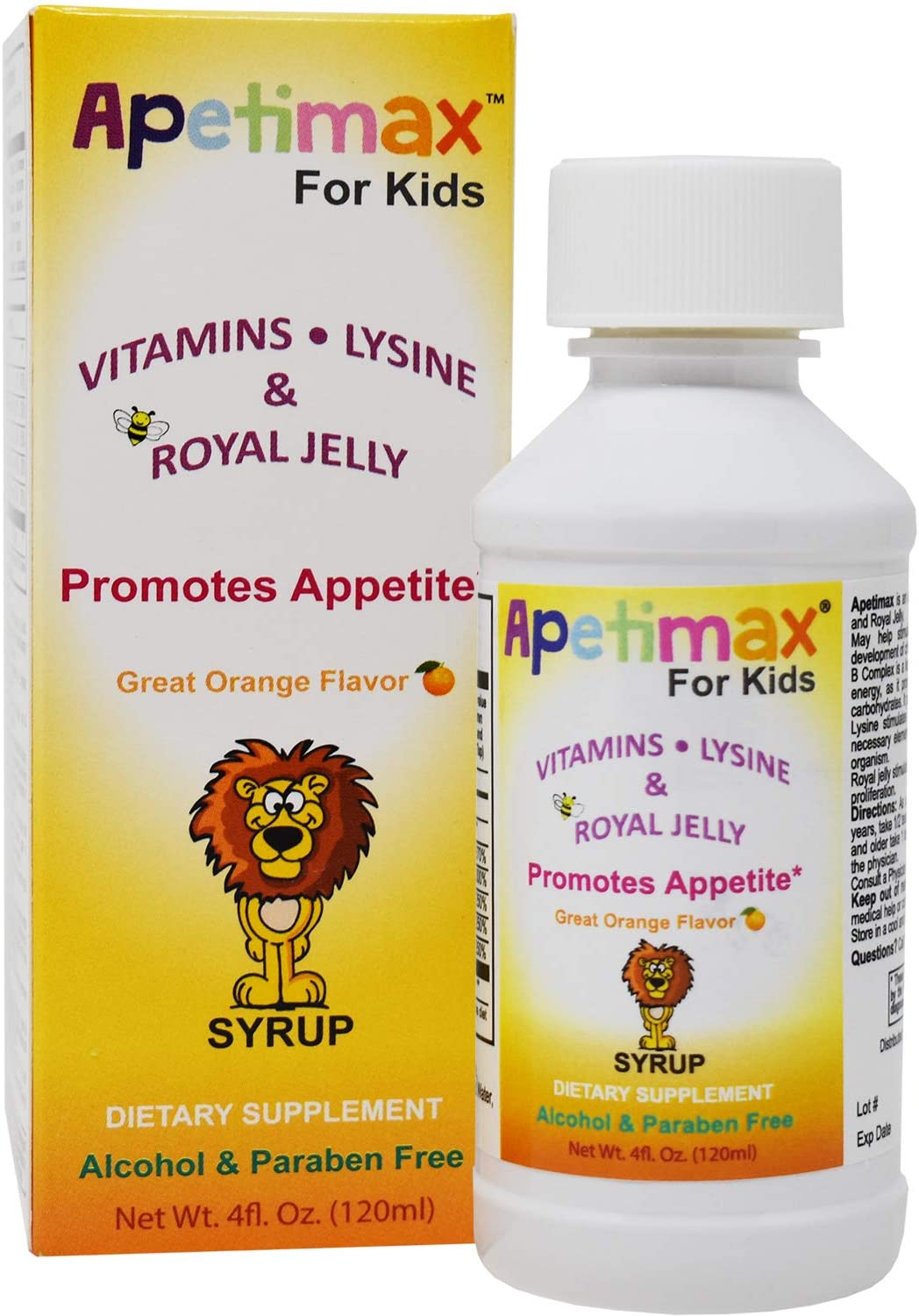 Apetimax Vitamins Lysine Royal Jelly - 120 ml