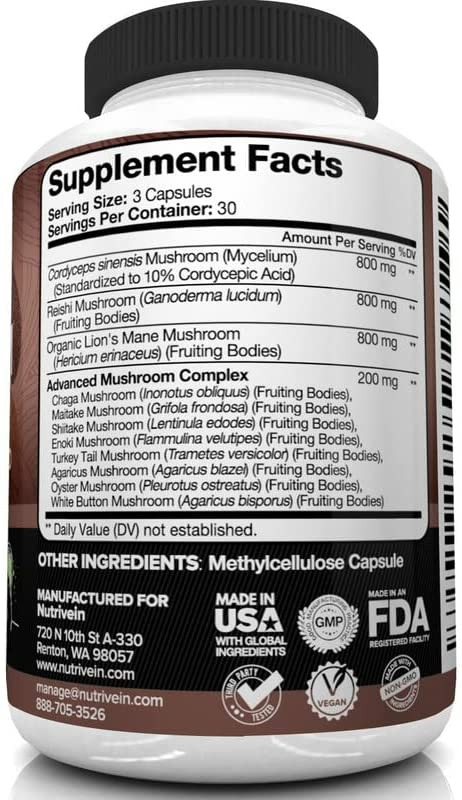 Nutrivein Mushroom Complex - 90 Capsul