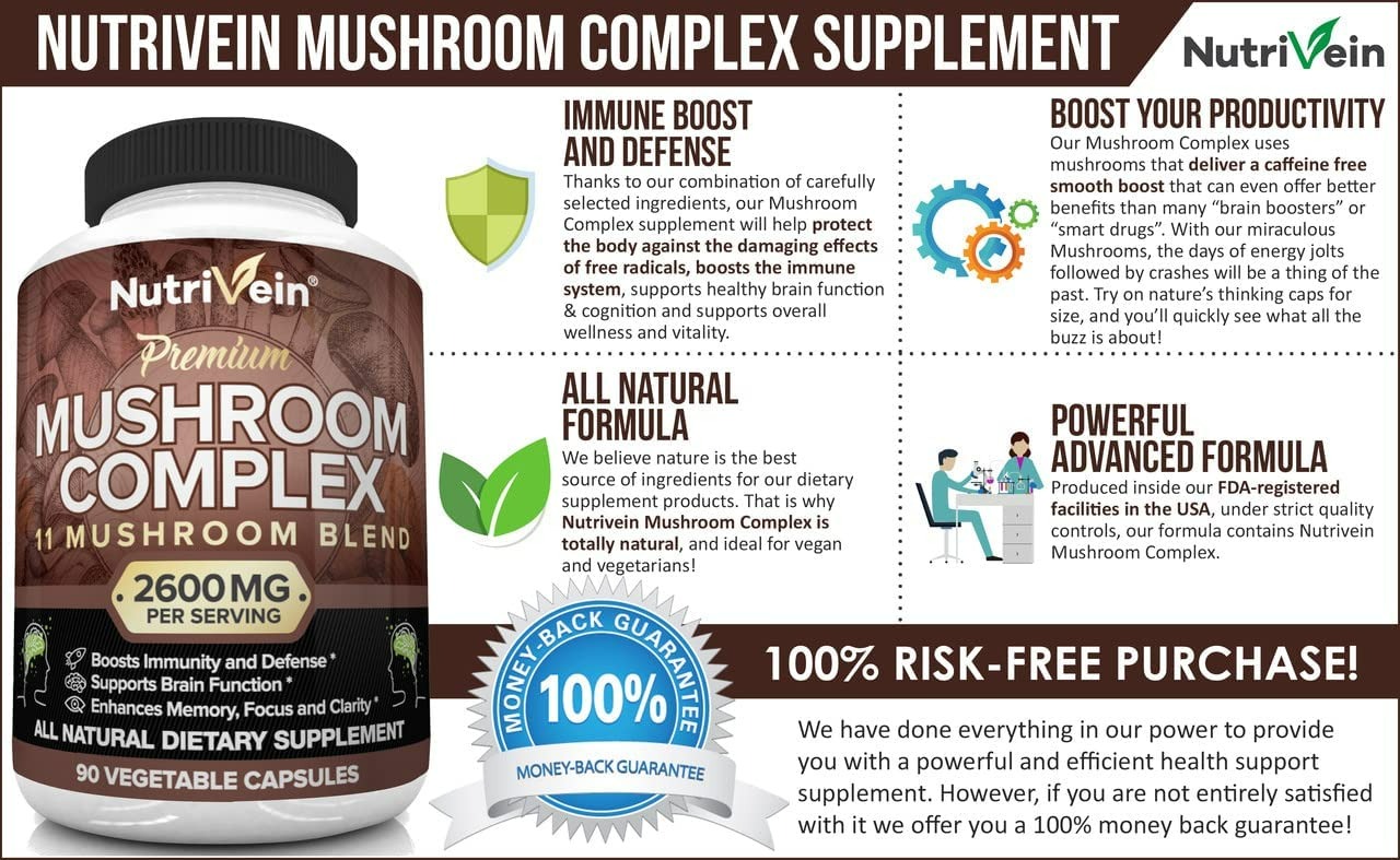 Nutrivein Mushroom Complex - 90 Capsul