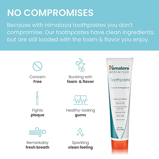 Himalaya Botanique Neem & Pomegranate Toothpaste 4 Pack - 150 g