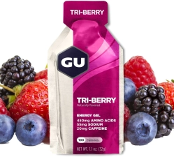 GU ENERGY ORIGINAL SPORTS NUTRITION ENERGY GEL TRI BERRY - 8 COUNT