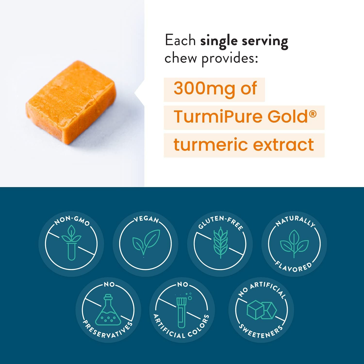 HumanN Turmeric Curcumin Chews Supplement - 30 Count