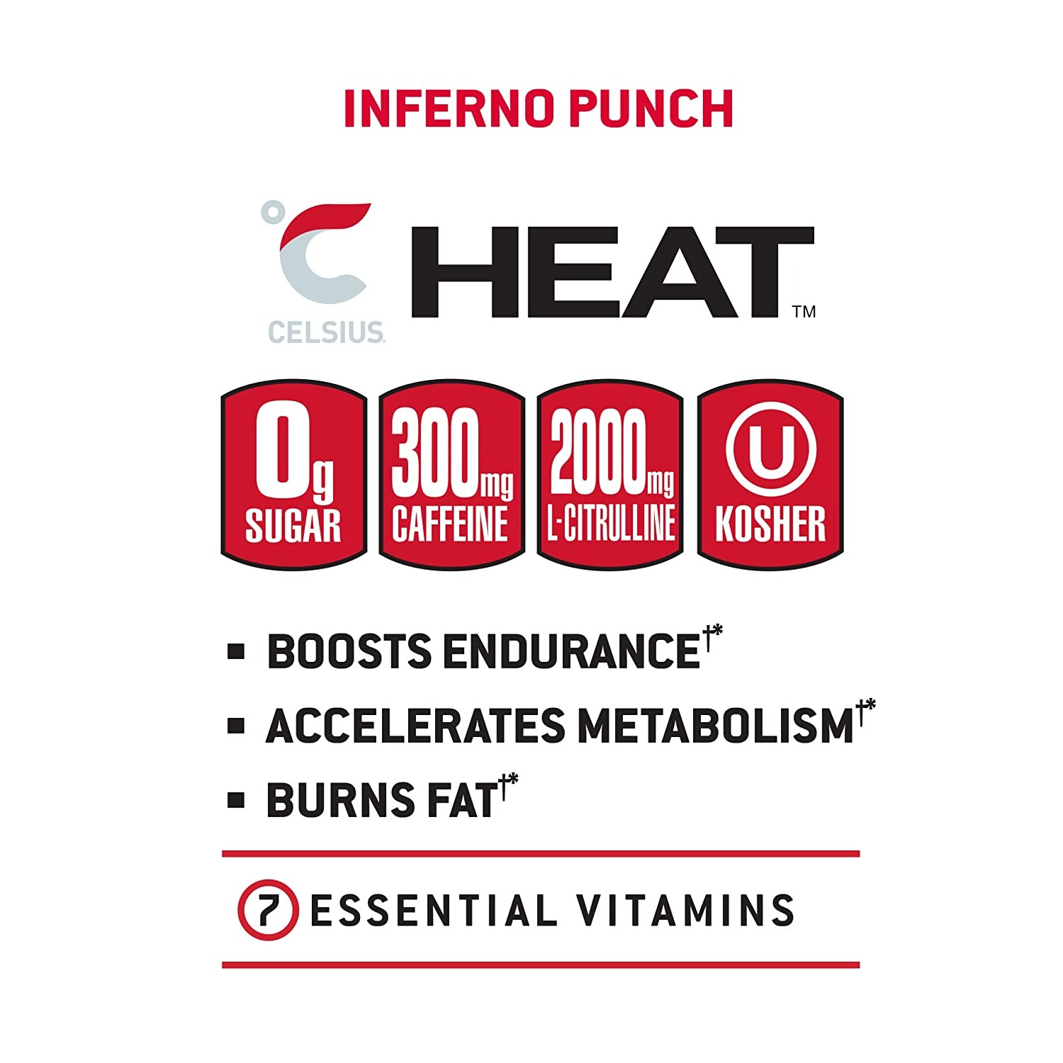 Celsius  Inferno Punch Performance Energy Drink 12 Pack - 473 ml