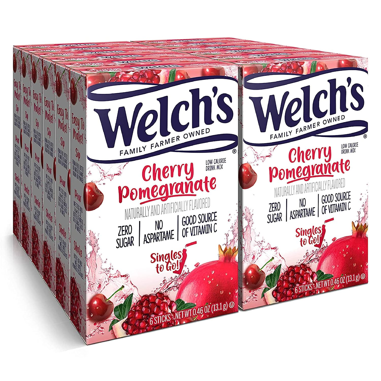 Welch's Drink Mix - Cherry Pomegranate 0.46 Oz - 12'li Paket