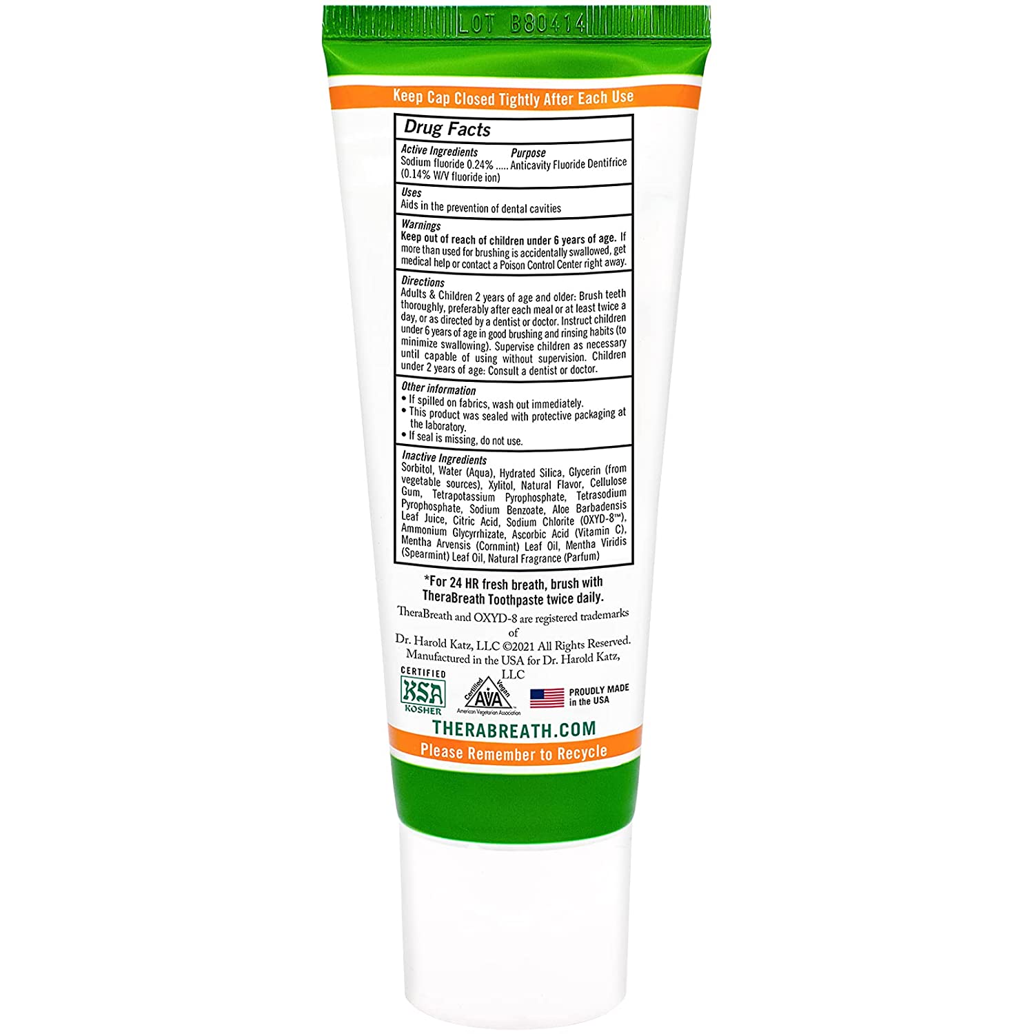 TheraBreath Fresh Breath 24-Hour Toothpaste - 4 Fl Oz - 2 Adet