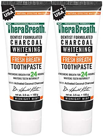 TheraBreath Fresh Breath Charcoal Whitening Toothpaste - 3.5 Fl Oz - 2 Adet