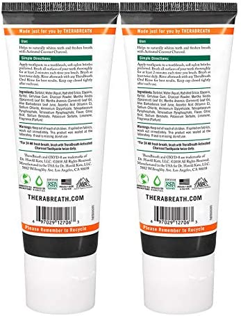 TheraBreath Fresh Breath Charcoal Whitening Toothpaste - 3.5 Fl Oz - 2 Adet