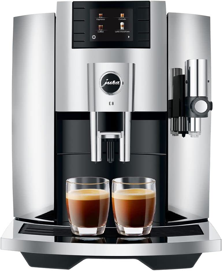 Jura E8 Automatic Coffee Machine - Chrome