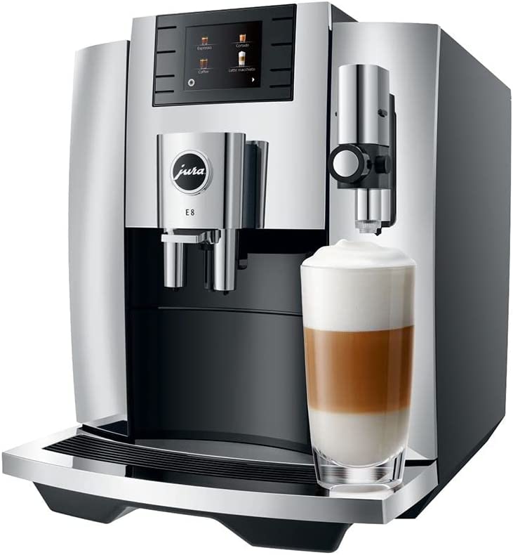 Jura E8 Automatic Coffee Machine - Chrome