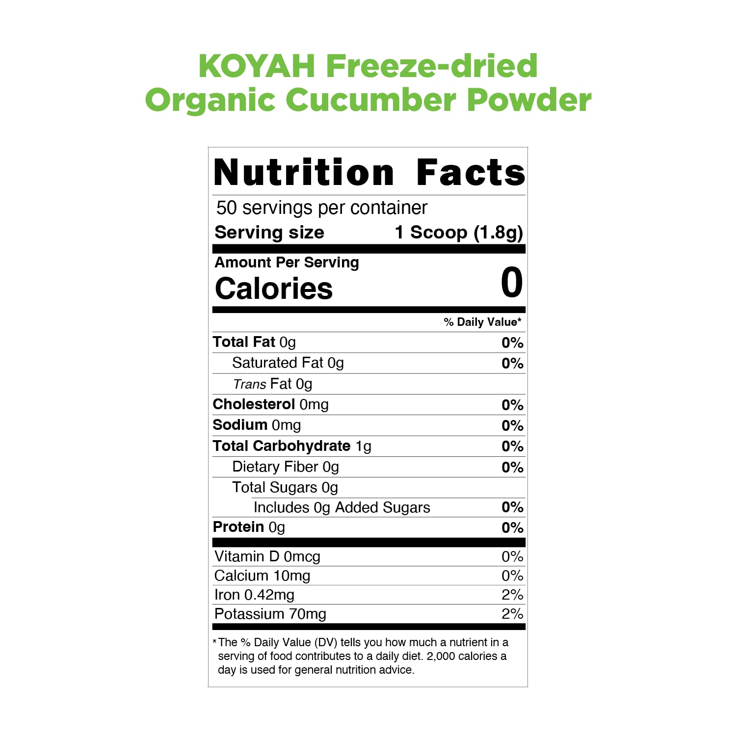 Koyah - Organic Cucumber Powder