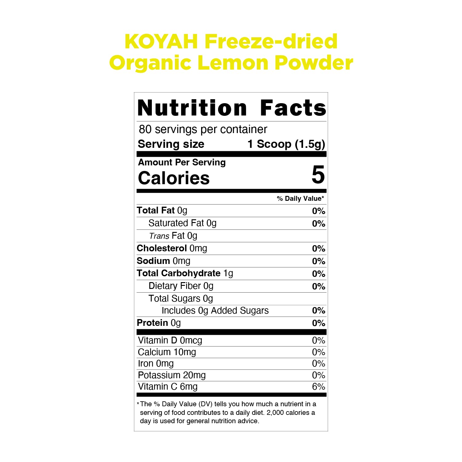 Koyah - Organic Freeze-Dried Lemon Powder