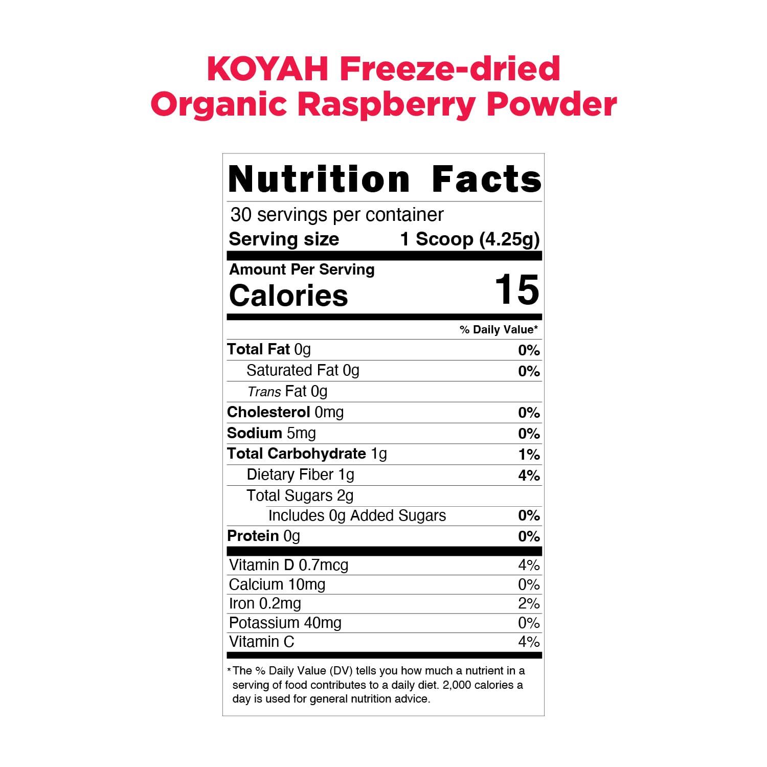 Koyah - Organic Freeze-Dried Raspberry Powder