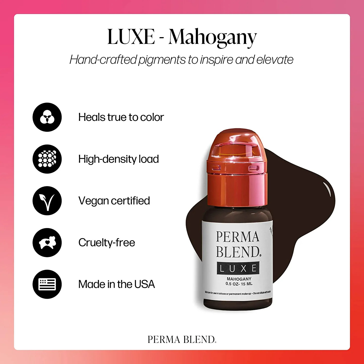 Perma Blend Luxe - Mahogany - Microblading Ink - 0.5 Oz