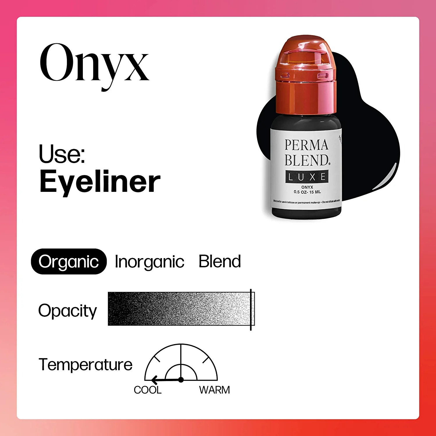 Perma Blend Luxe - Onyx - Microblading Ink for Permanent Eyeliner - 0.5 Oz