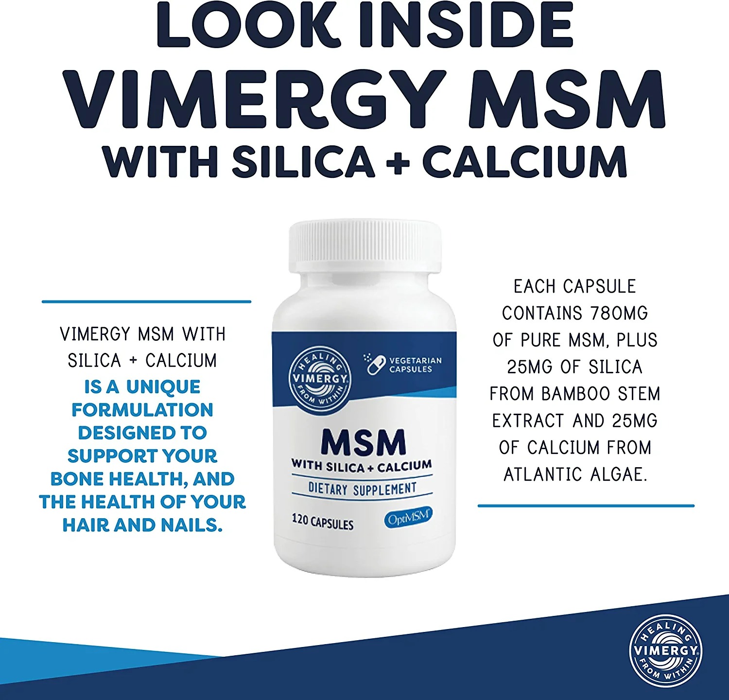 Vimergy MSM with Silica + Calcium Capsules