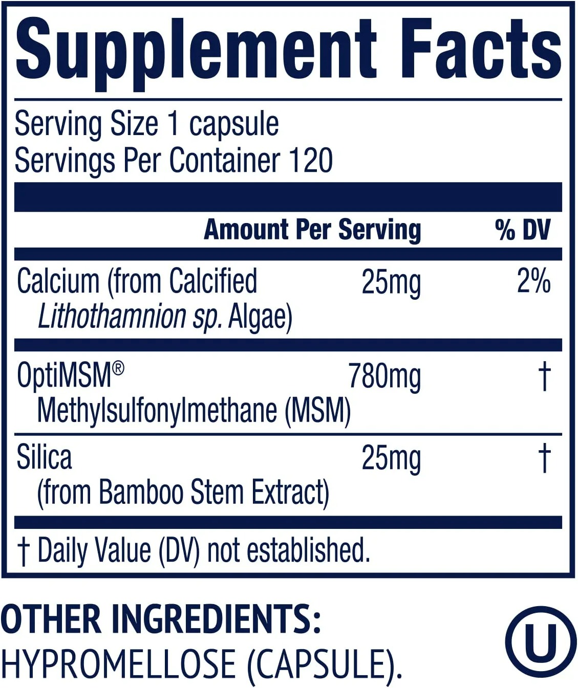 Vimergy MSM with Silica + Calcium Capsules