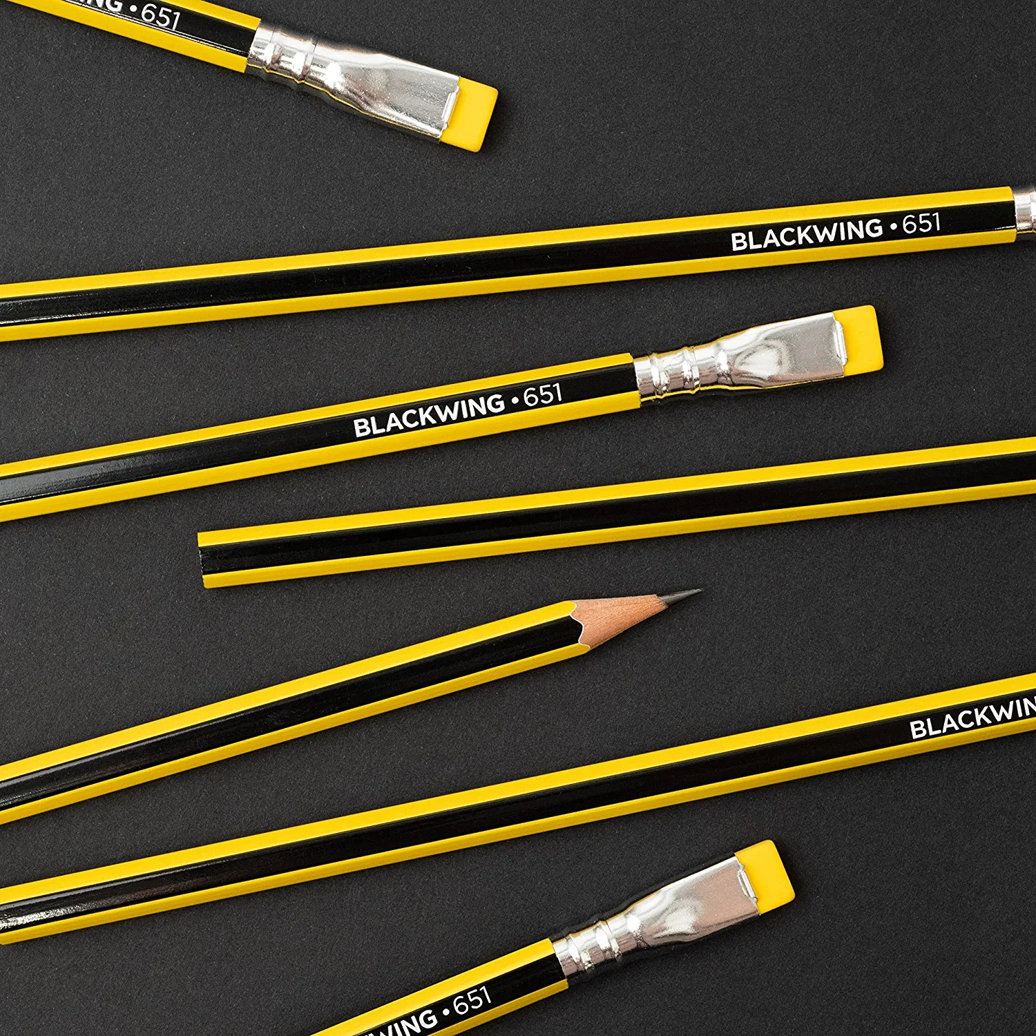 Blackwing Pencil HB 1 Dozen Black Wings 651 - Siyah & Sarı