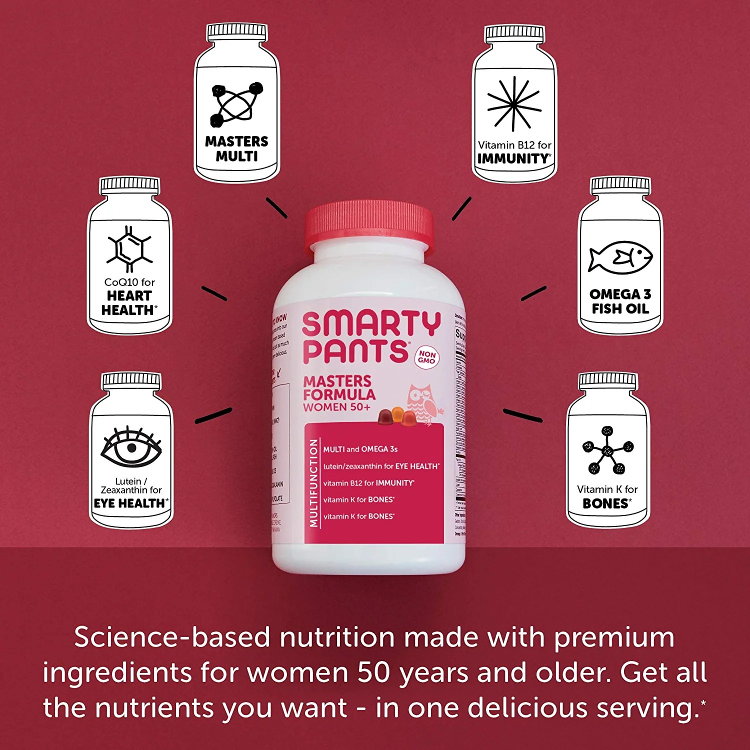 SmartyPants Women's Masters 50+ Multivitamin - 120 Adet