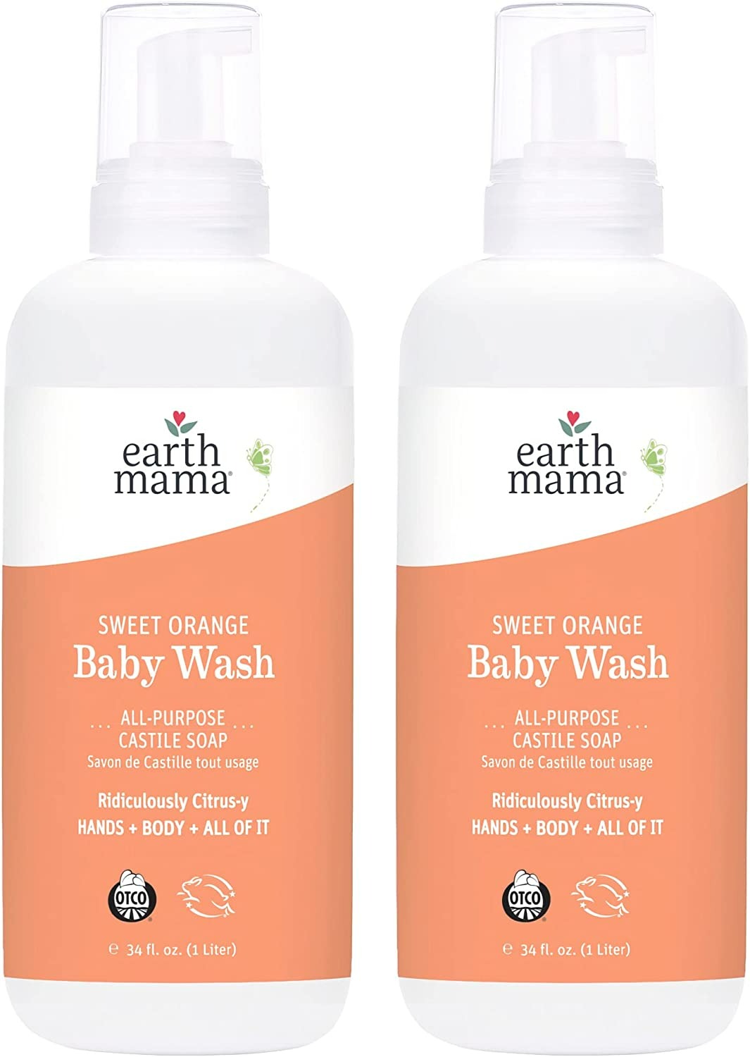 Earth Mama Sweet Orange Foaming Hand & Body Wash - 34 Fl Oz - 2 Adet