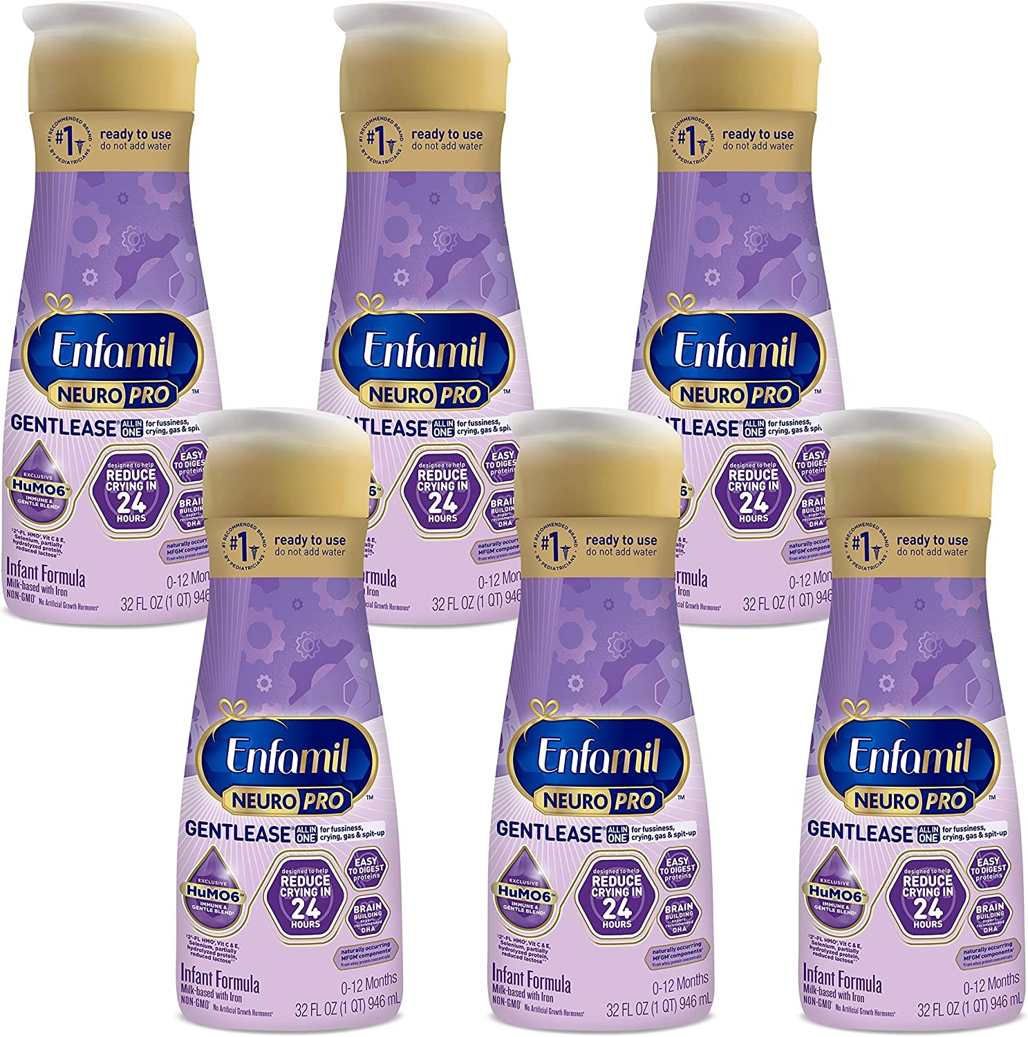 Enfamil NeuroPro Gentlease Ready to Use Baby Formula - 32 Fl Oz - 6'lı Paket