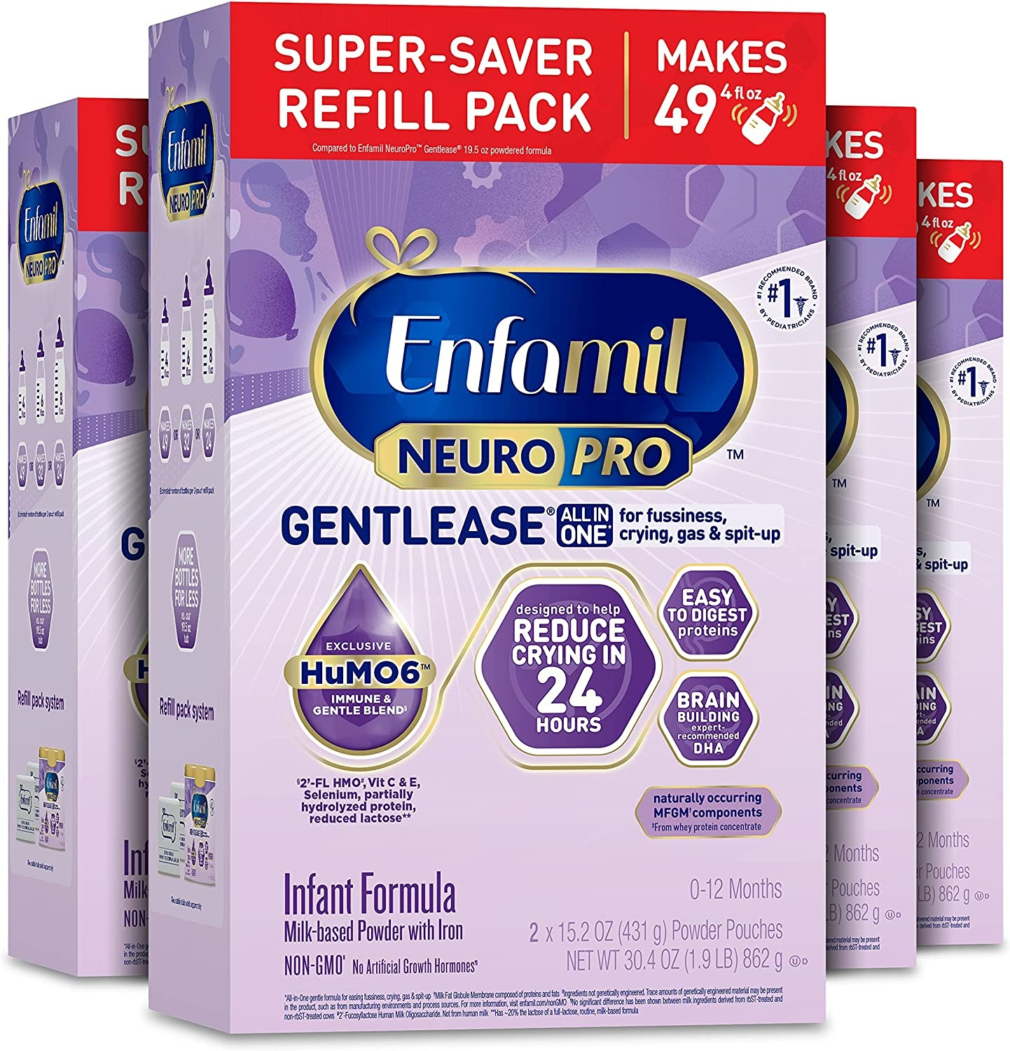 Enfamil NeuroPro Gentlease Baby Formula - 30.4 Oz - 4'lü Paket