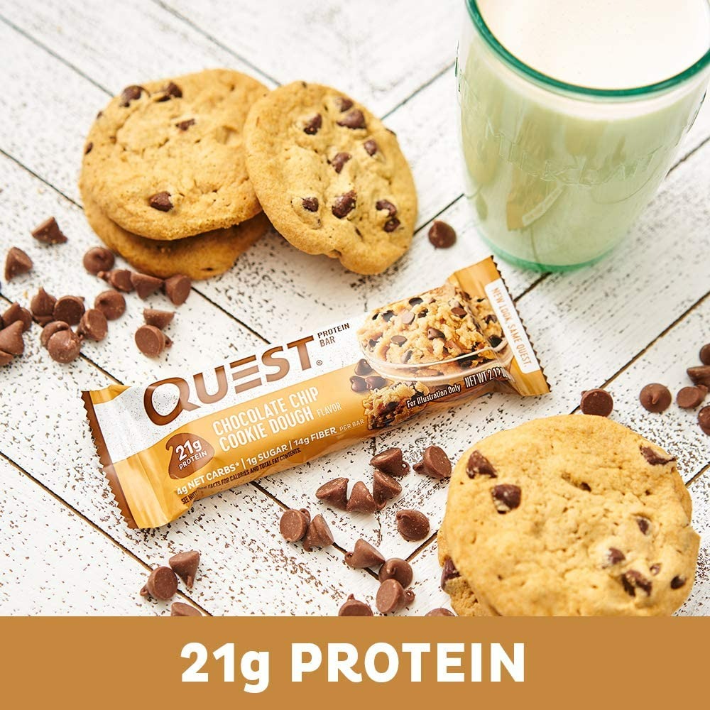 Quest Nutrition Chocolate Chip Cookie Dough Protein Bars  - 12 Adet