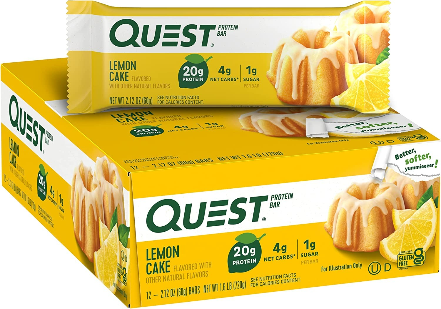 Quest Nutrition Lemon Cake Protein Bars - 12 Adet