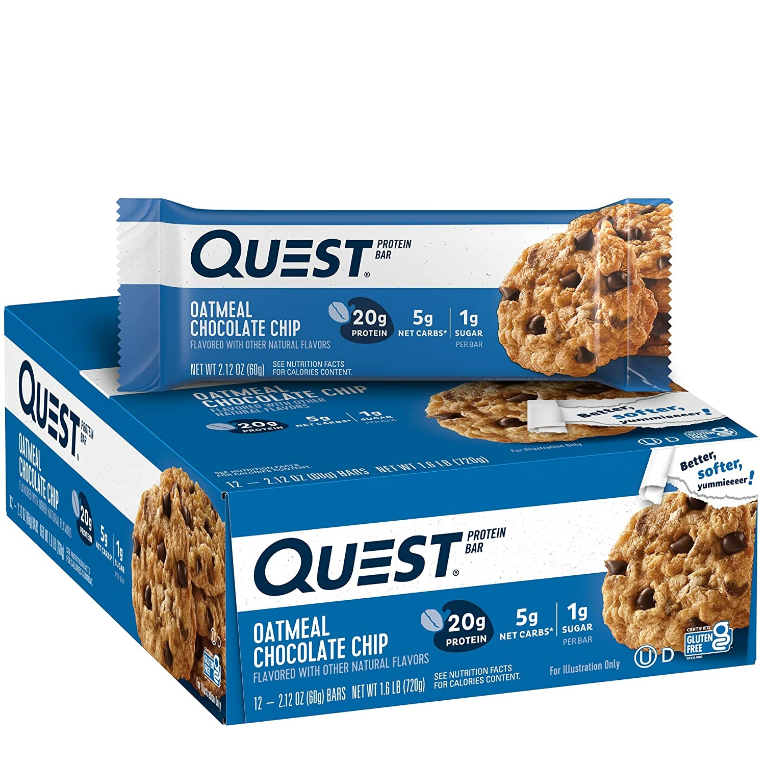 Quest Nutrition Oatmeal Chocolate Chip Protein Bar  - 12 Adet