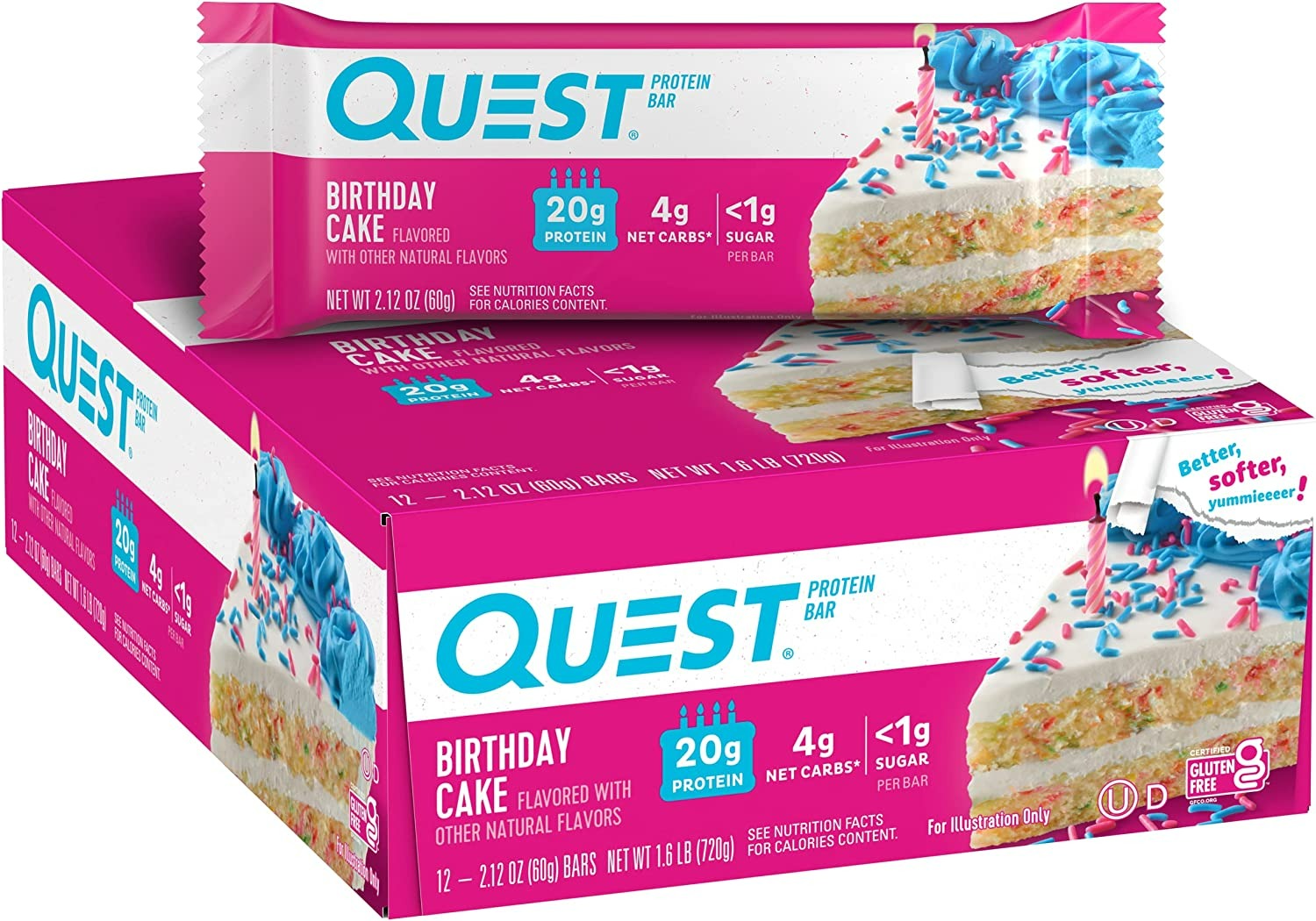 Quest Nutrition Birthday Cake Protein Bars  - 12 Adet