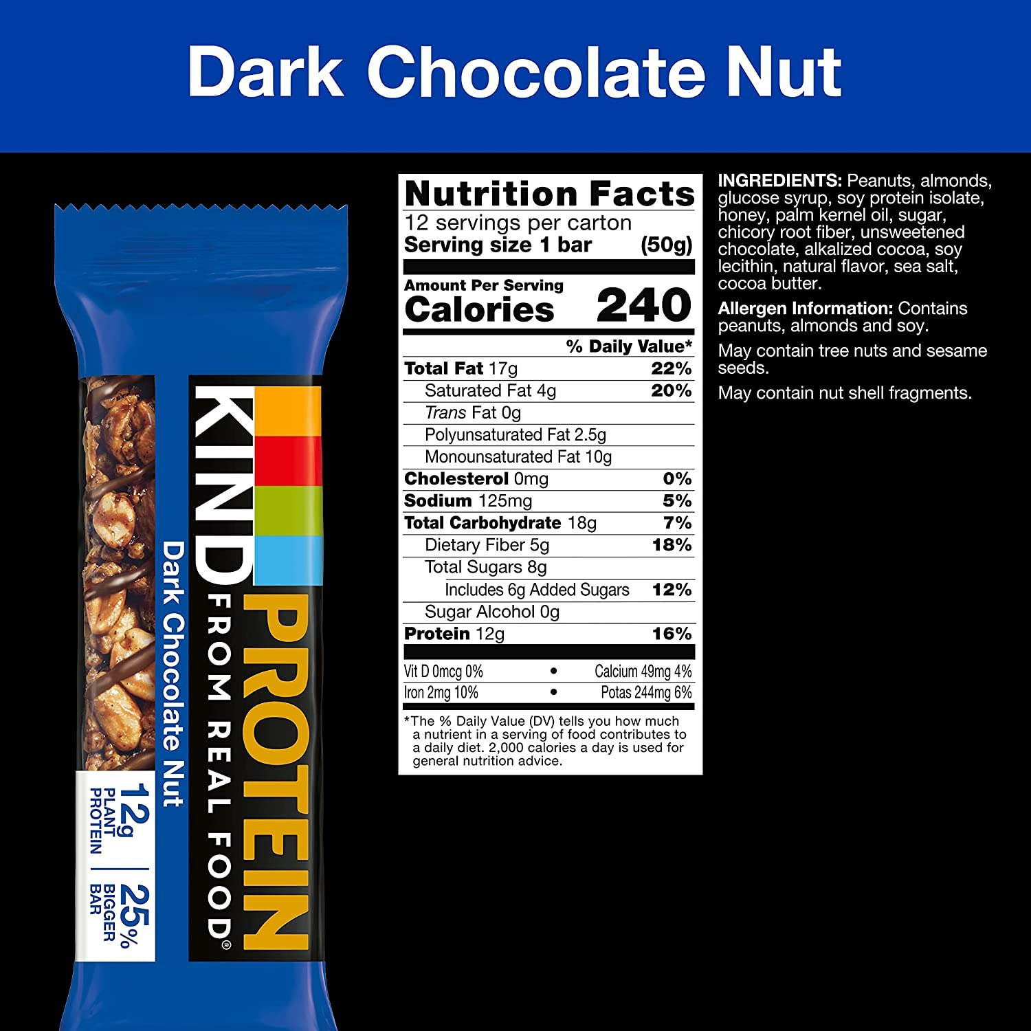 KIND Protein Bars - Double Dark Chocolate Nut  - 12 Adet