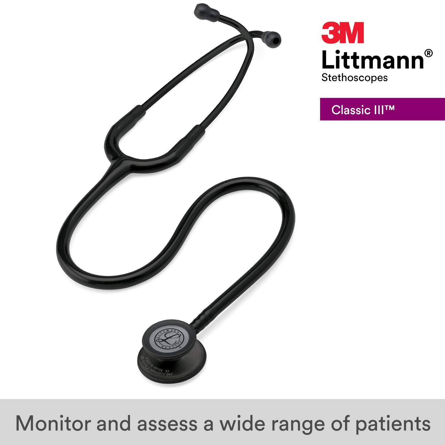 3M Littmann Classic III Monitoring Stethoscope - Black Edition - 27 Inç