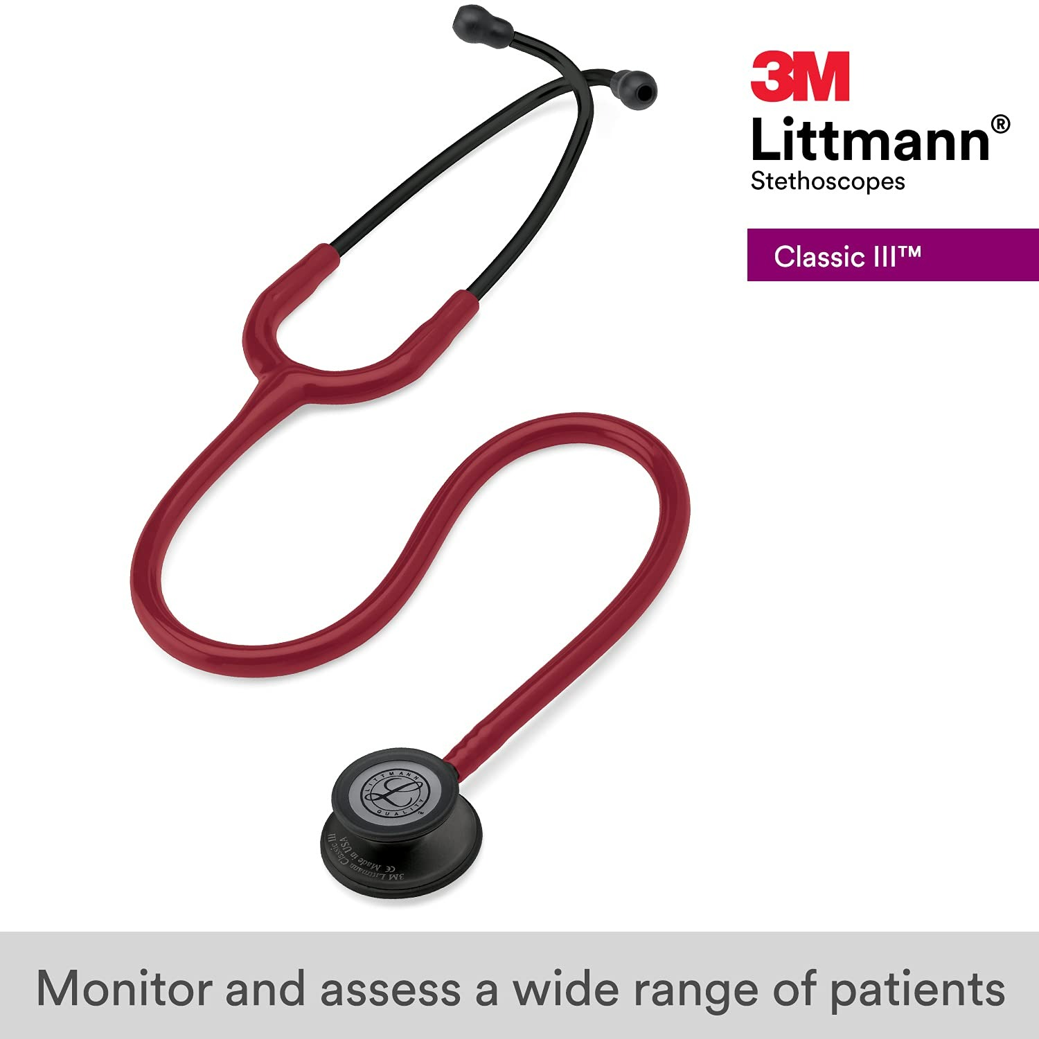 3M Littmann Classic III Monitoring Stethoscope - Kırmızı - 27 Inç