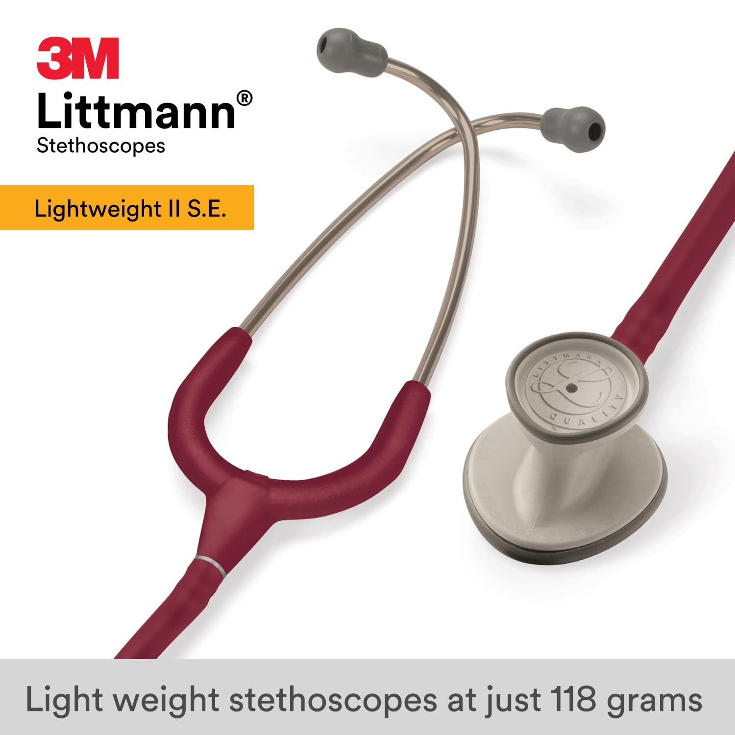 3M Littmann Lightweight II S.E. Stethoscope - Burgundy Tube - 28 Inç