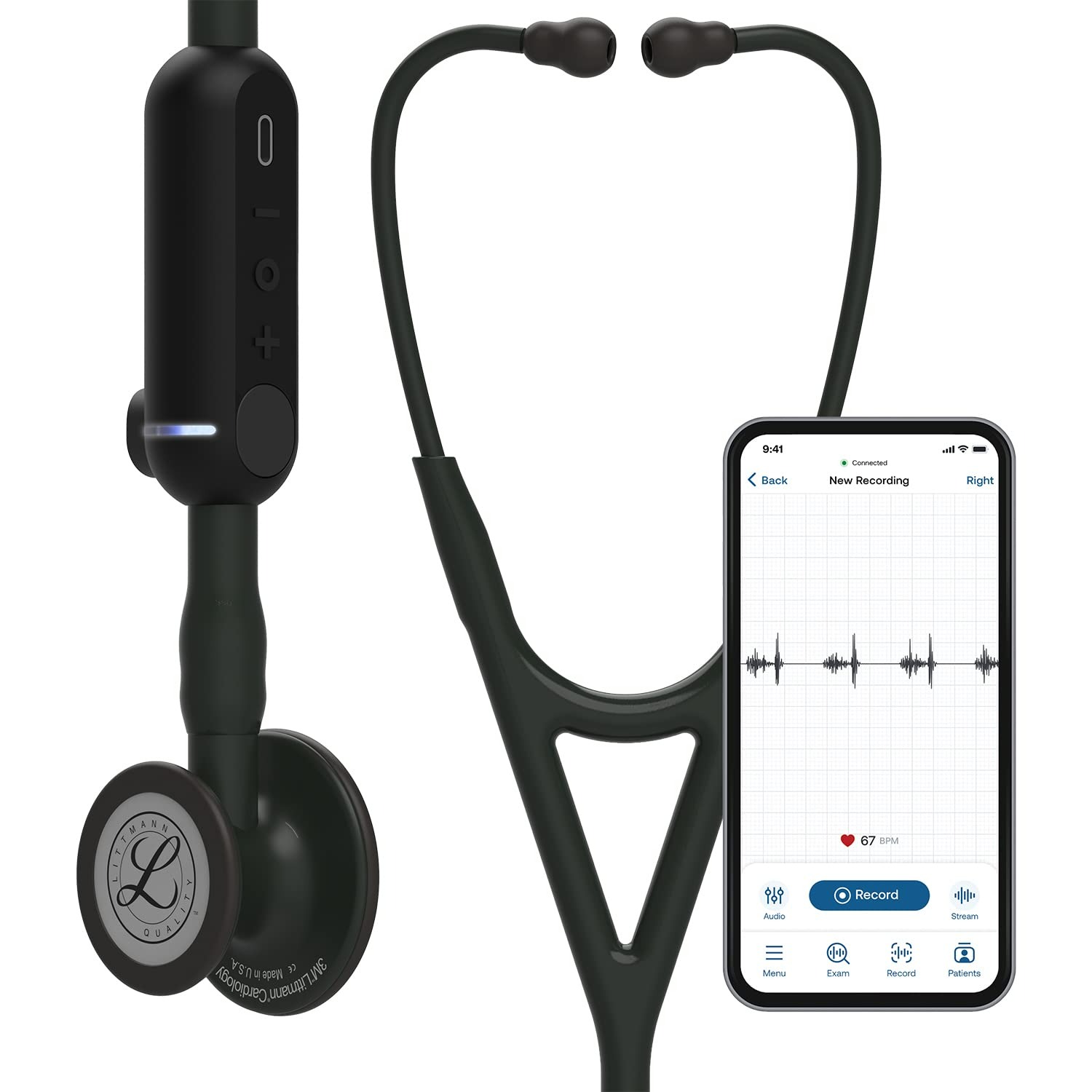 3M Littmann CORE Digital Stethoscope - Black Chestpiece - 27 Inç