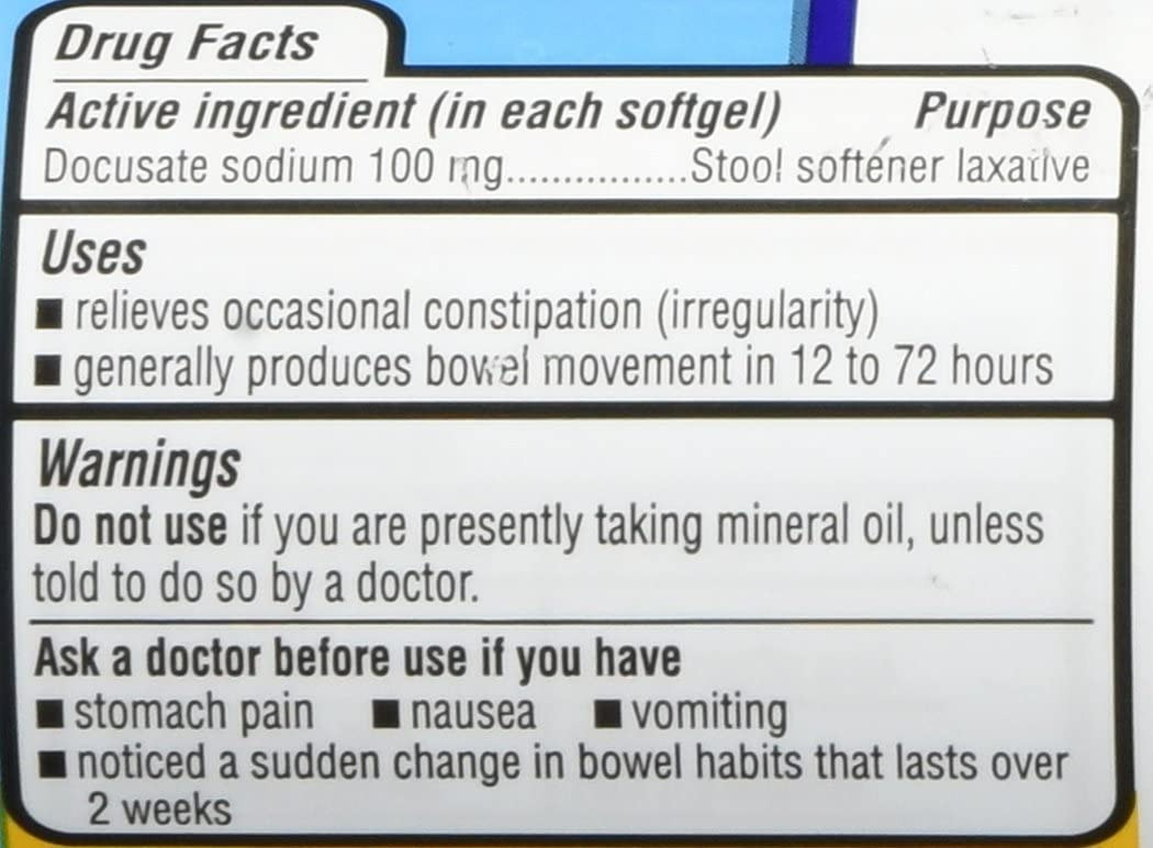 Equate - Stool Softener 100 mg - 140 Kapsül