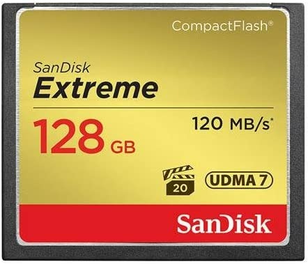 SanDisk 128GB Extreme Compact Flash Memory Card & Bundle Extreme 128GB UHS-I Class 10 U3 V30 SDXC Memory Card