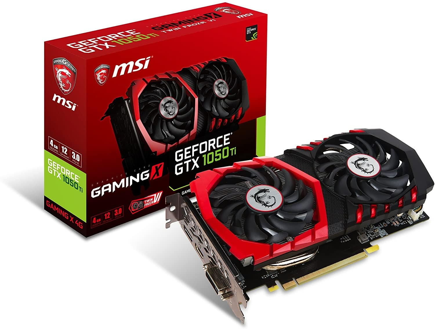 MSI Computer Video Graphic Cards GeForce GTX 1050 TI GAMING X 4G - 4 GB