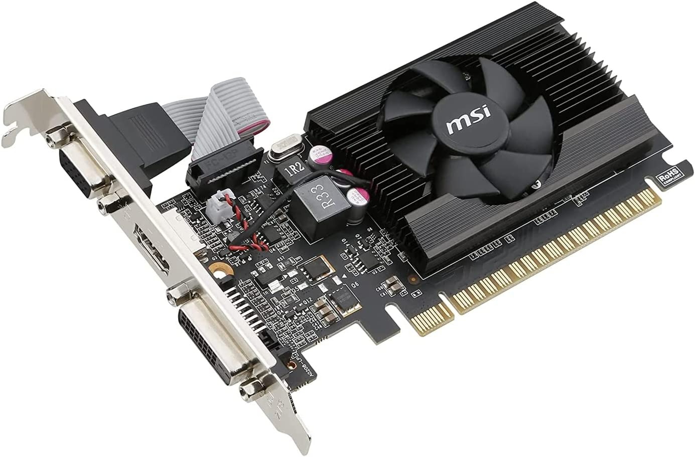 MSI Gaming GeForce GT 710 2GB GDRR3 64-bit HDCP Support DirectX 12 OpenGL 4.5 Single Fan Low Profile Graphics Card