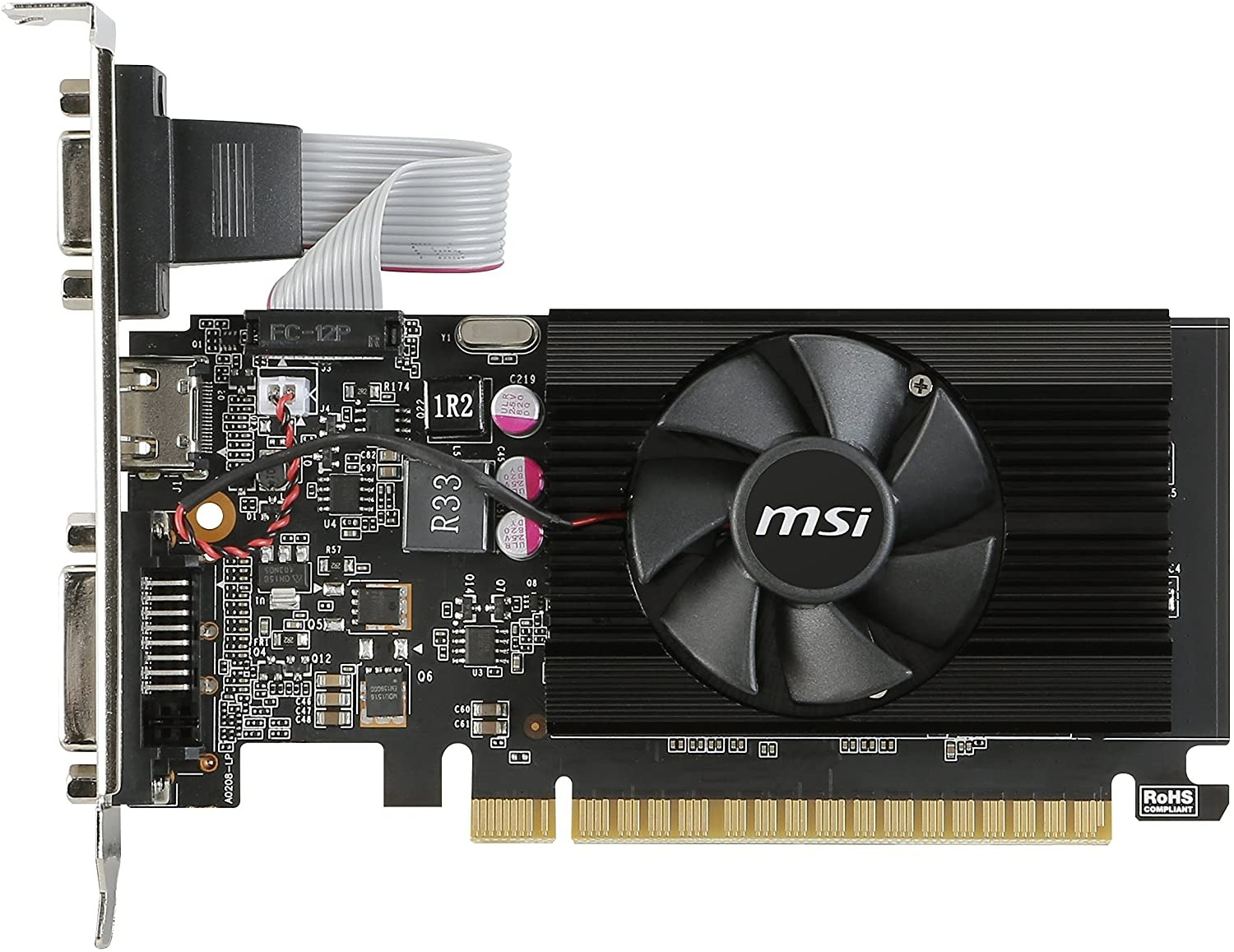 MSI GAMING GeForce GT 710 2GB GDRR3 64-bit HDCP Support DirectX 12 OpenGL 4.5 Heat Sink Low Profile Graphics Card