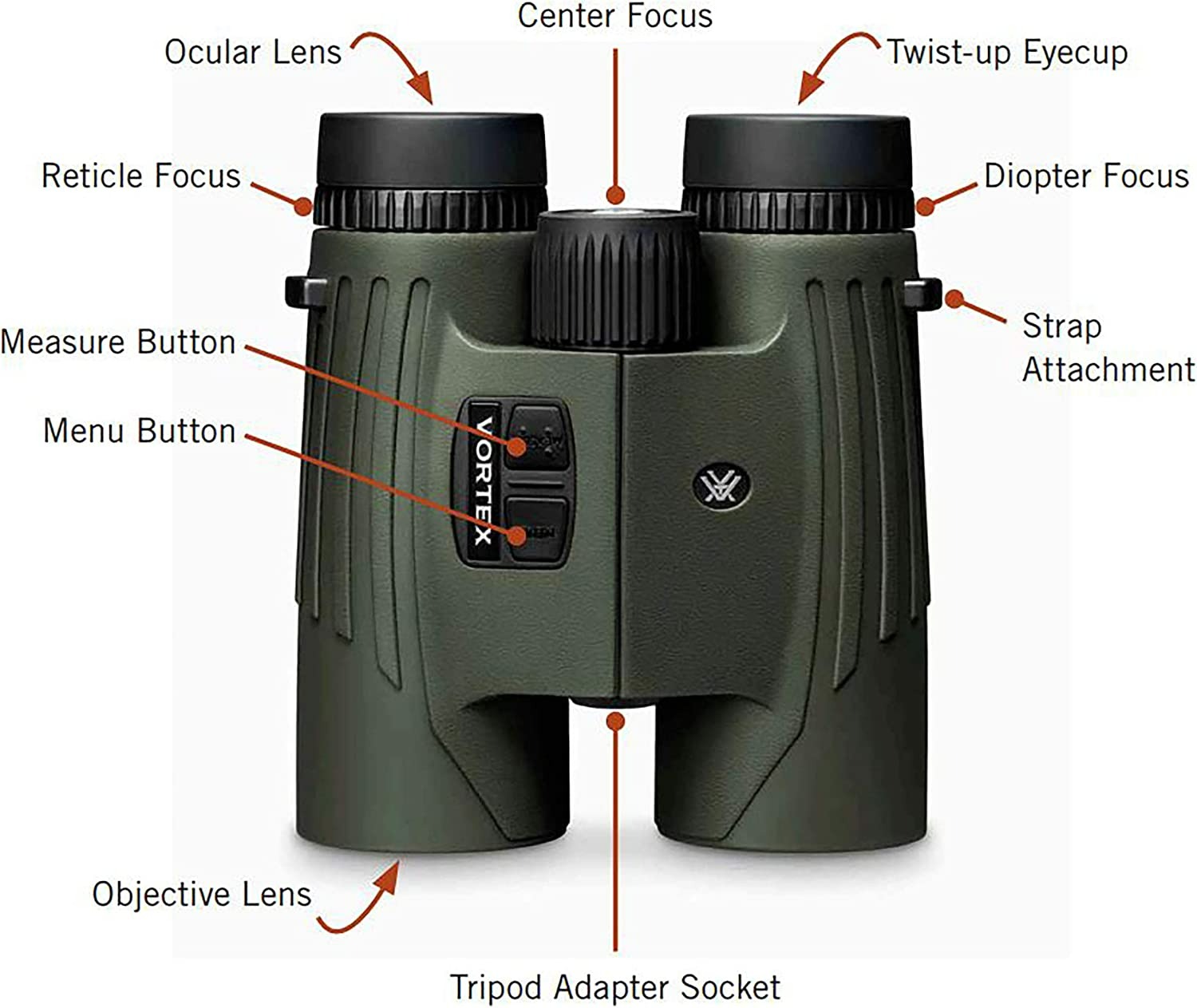 Vortex Optics Fury HD 5000 Laser Rangefinding Binoculars - 10x42