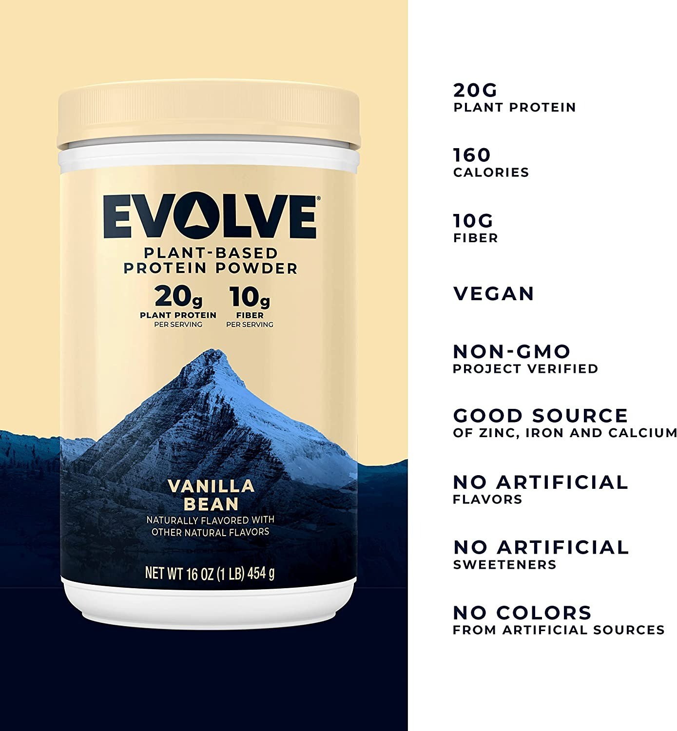 Evolve Protein Powder - Ideal Vanilla - 20g Protein - 16 Oz