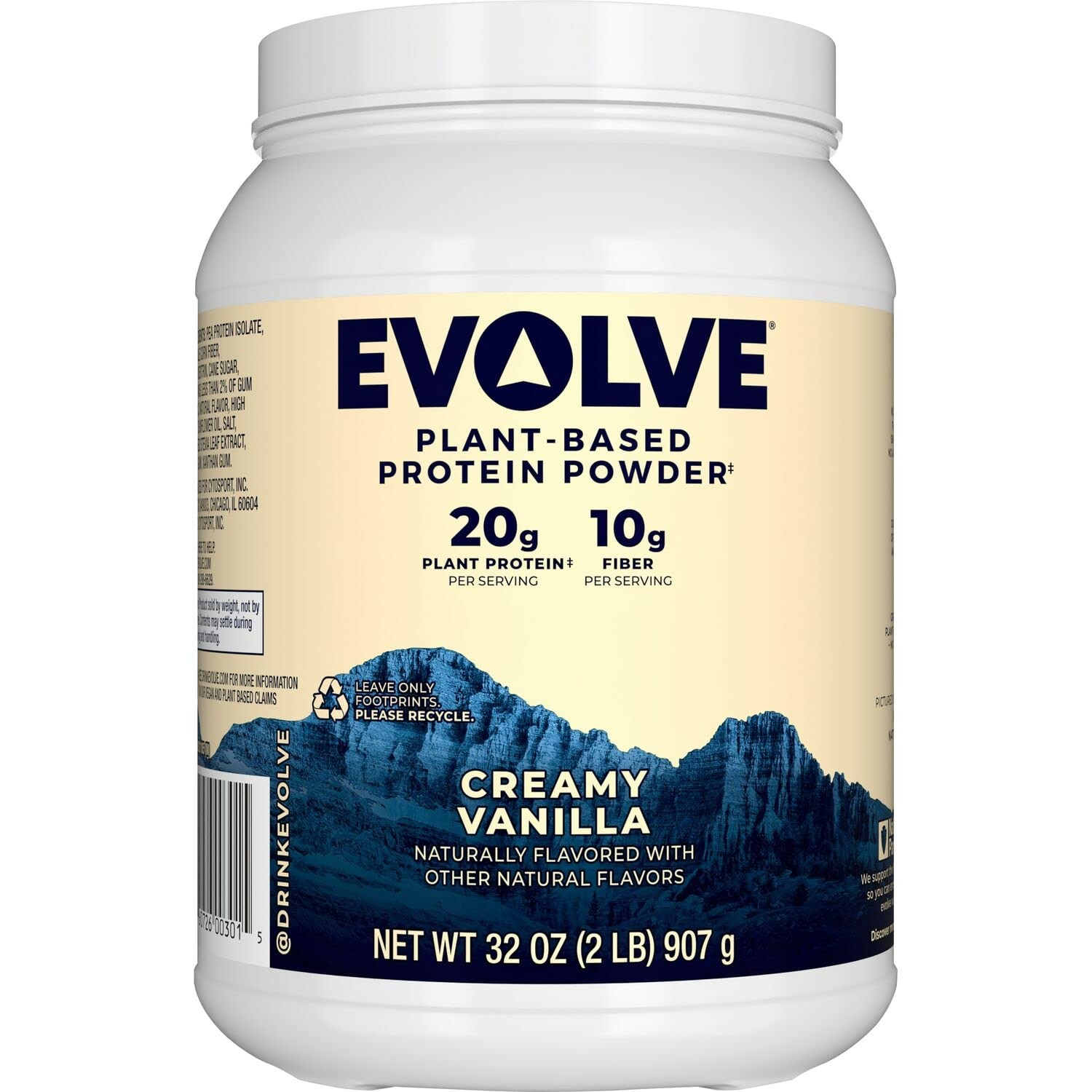 Evolve Plant Based Protein Powde - Vanilla Bean - 20g Vegan Protein - 32 Oz