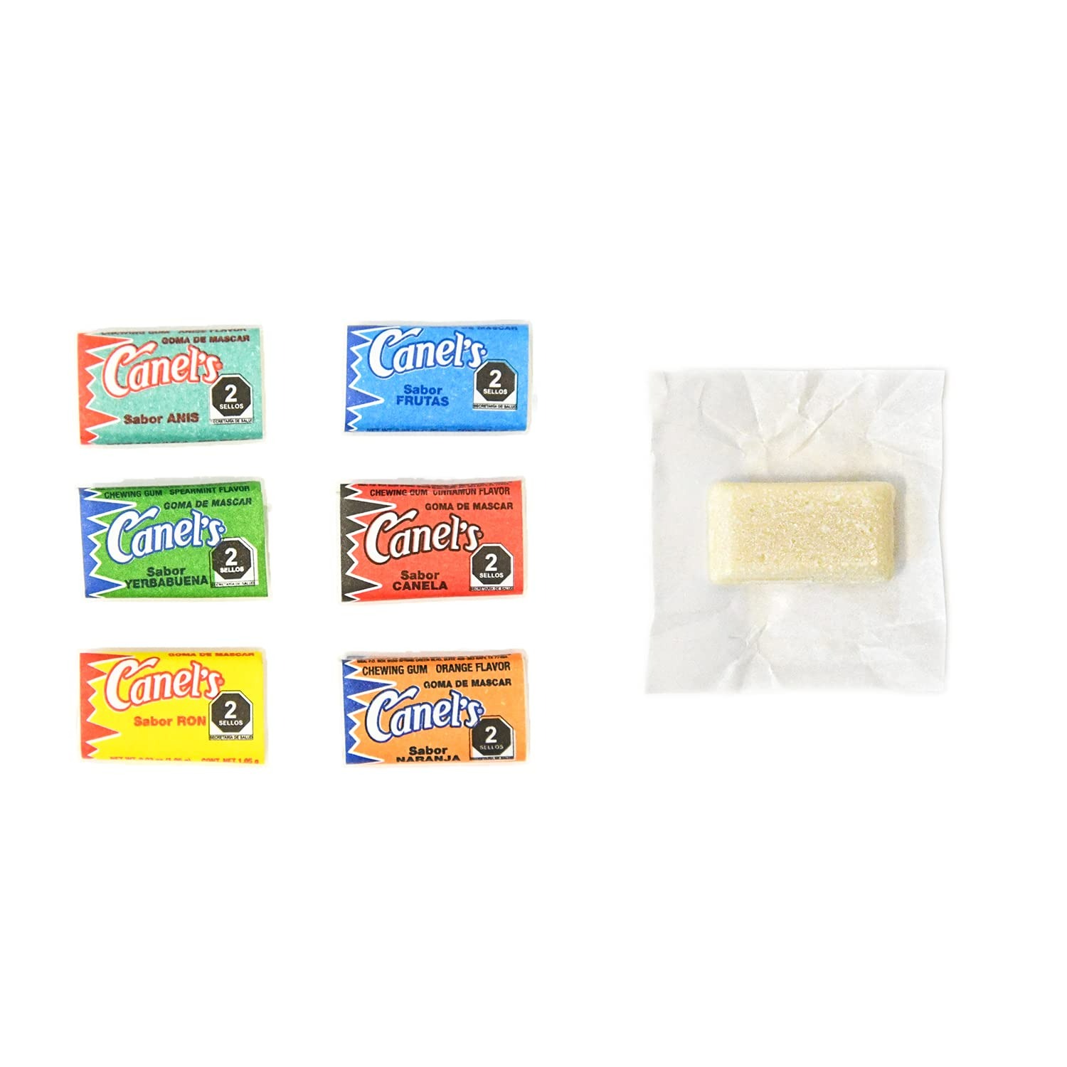 Canel's Miniature Goma de Mascar Assorted Flavor Mexican Chewing Gum 3.8 Oz - 2 Paket