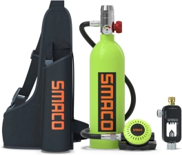 Smaco Scuba Tank Diving Gear for Diver 1L Mini Scuba Tank Oxygen Cylinder