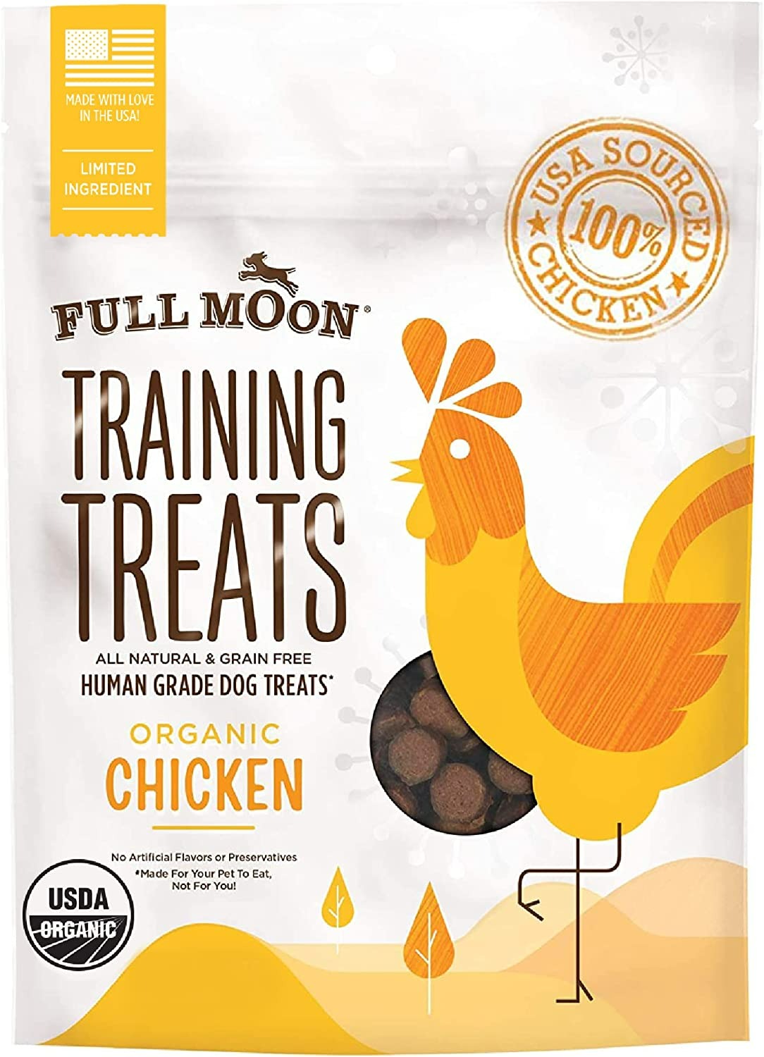 Full Moon USDA Organic Chicken Training Treats Healthy All Natural Dog Treats - 175 Adet