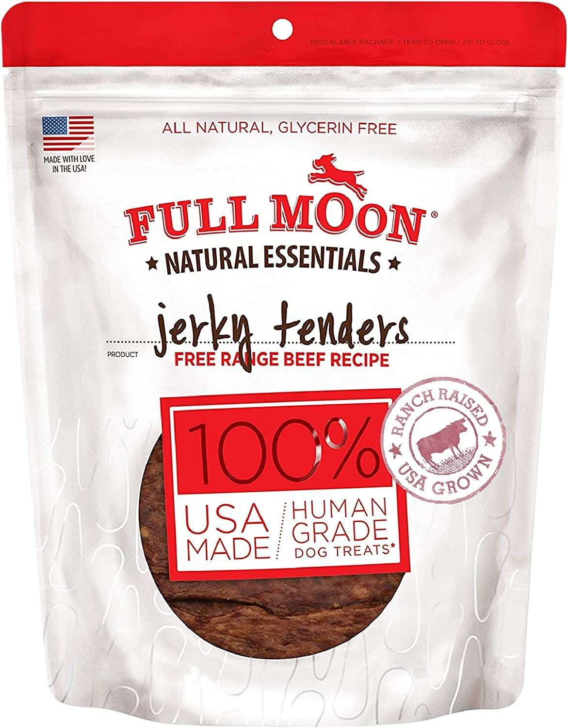 Full Moon All Natural Essentials Beef Jerky Tenders Free Range Human Grade - 24 Oz