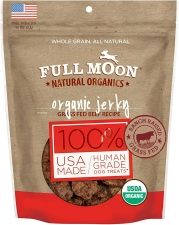 Full Moon Natural Organics Grass Fed Beef Jerky Healthy All Natural Dog Treats - 14 Oz