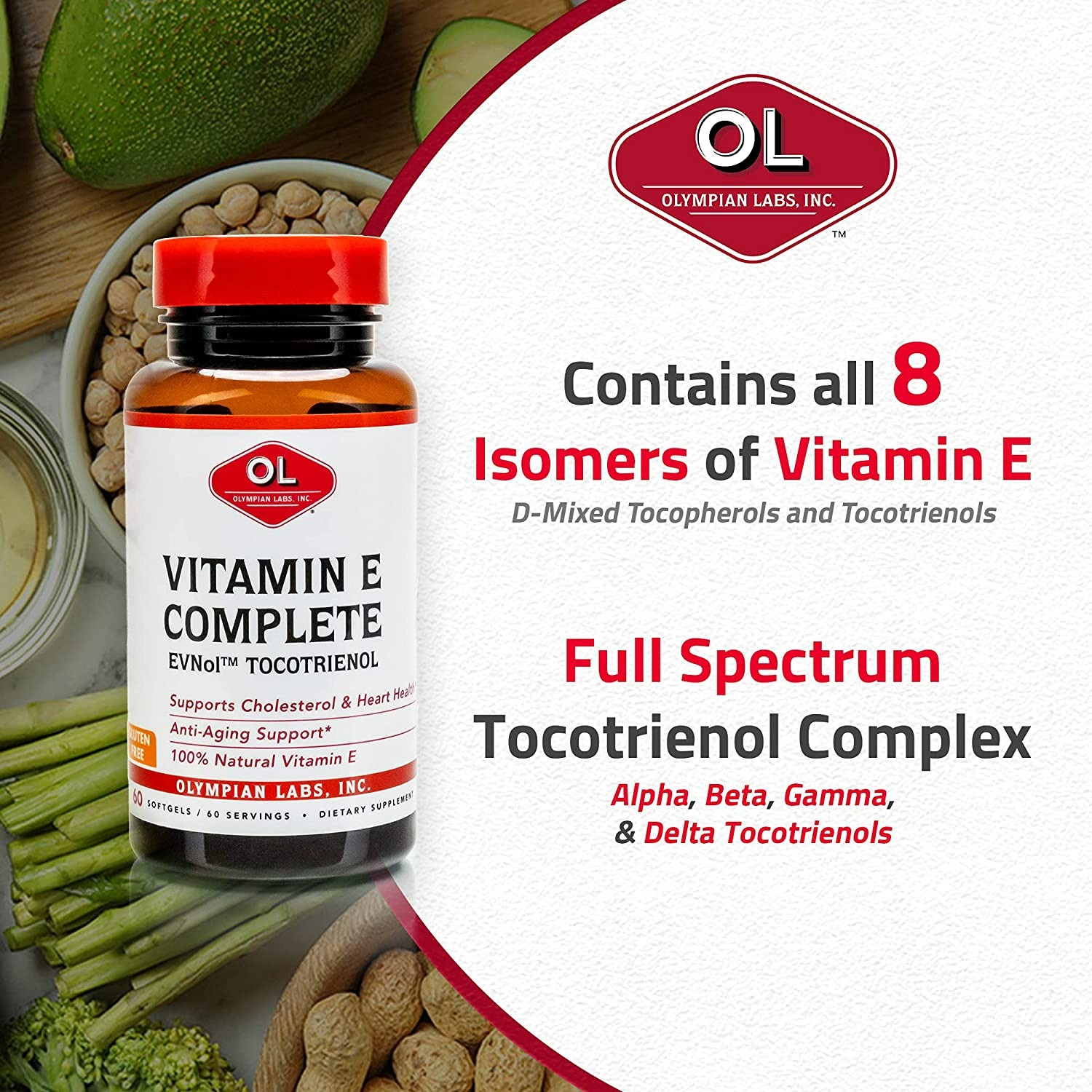 Olympian Labs Vitamin E Complete Tocomin - 60 Adet